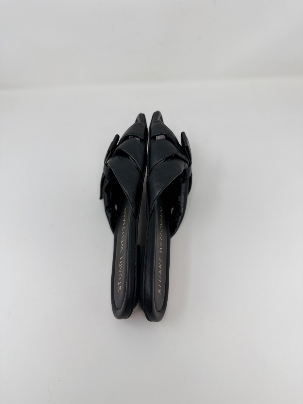 New Stuart Weitzman Sofia Slip On Bow Slide Sandals Black Sz 6 - Picture 9 of 11